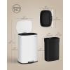 imageSONGMICS 20Gallon 75 L Trash Can Stainless Steel Kitchen Garbage Can Recycling or Waste Bin Soft Close StepOn Pedal Removable Inner Bucket Brown ULTB075MZ01White