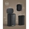 imageSONGMICS 20Gallon 75 L Trash Can Stainless Steel Kitchen Garbage Can Recycling or Waste Bin Soft Close StepOn Pedal Removable Inner Bucket Brown ULTB075MZ01Black