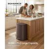 imageSONGMICS 20Gallon 75 L Trash Can Stainless Steel Kitchen Garbage Can Recycling or Waste Bin Soft Close StepOn Pedal Removable Inner Bucket Brown ULTB075MZ01Brown