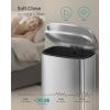 imageSONGMICS 20Gallon 75 L Trash Can Stainless Steel Kitchen Garbage Can Recycling or Waste Bin Soft Close StepOn Pedal Removable Inner Bucket Brown ULTB075MZ01Silver