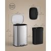 imageSONGMICS 20Gallon 75 L Trash Can Stainless Steel Kitchen Garbage Can Recycling or Waste Bin Soft Close StepOn Pedal Removable Inner Bucket Brown ULTB075MZ01Silver