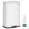 imageSONGMICS 20Gallon 75 L Trash Can Stainless Steel Kitchen Garbage Can Recycling or Waste Bin Soft Close StepOn Pedal Removable Inner Bucket Brown ULTB075MZ01White