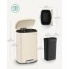 imageSONGMICS 20Gallon 75 L Trash Can Stainless Steel Kitchen Garbage Can Recycling or Waste Bin Soft Close StepOn Pedal Removable Inner Bucket Brown ULTB075MZ01Sand Beige