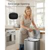 imageSONGMICS 20Gallon 75 L Trash Can Stainless Steel Kitchen Garbage Can Recycling or Waste Bin Soft Close StepOn Pedal Removable Inner Bucket Brown ULTB075MZ01Silver