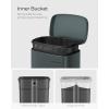 imageSONGMICS 20Gallon 75 L Trash Can Stainless Steel Kitchen Garbage Can Recycling or Waste Bin Soft Close StepOn Pedal Removable Inner Bucket Brown ULTB075MZ01Greenish Gray