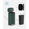 imageSONGMICS 20Gallon 75 L Trash Can Stainless Steel Kitchen Garbage Can Recycling or Waste Bin Soft Close StepOn Pedal Removable Inner Bucket Brown ULTB075MZ01Retro Green