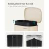 imageSONGMICS 20Gallon 75 L Trash Can Stainless Steel Kitchen Garbage Can Recycling or Waste Bin Soft Close StepOn Pedal Removable Inner Bucket Brown ULTB075MZ01Sand Beige