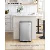 imageSONGMICS 20Gallon 75 L Trash Can Stainless Steel Kitchen Garbage Can Recycling or Waste Bin Soft Close StepOn Pedal Removable Inner Bucket Brown ULTB075MZ01Silver