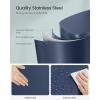 imageSONGMICS 20Gallon 75 L Trash Can Stainless Steel Kitchen Garbage Can Recycling or Waste Bin Soft Close StepOn Pedal Removable Inner Bucket Brown ULTB075MZ01Midnight Blue