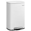 imageSONGMICS 20Gallon 75 L Trash Can Stainless Steel Kitchen Garbage Can Recycling or Waste Bin Soft Close StepOn Pedal Removable Inner Bucket Brown ULTB075MZ01White
