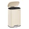 imageSONGMICS 20Gallon 75 L Trash Can Stainless Steel Kitchen Garbage Can Recycling or Waste Bin Soft Close StepOn Pedal Removable Inner Bucket Brown ULTB075MZ01Sand Beige