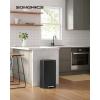 imageSONGMICS 20Gallon 75 L Trash Can Stainless Steel Kitchen Garbage Can Recycling or Waste Bin Soft Close StepOn Pedal Removable Inner Bucket Brown ULTB075MZ01Black