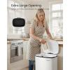 imageSONGMICS 20Gallon 75 L Trash Can Stainless Steel Kitchen Garbage Can Recycling or Waste Bin Soft Close StepOn Pedal Removable Inner Bucket Brown ULTB075MZ01White