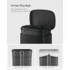 imageSONGMICS 20Gallon 75 L Trash Can Stainless Steel Kitchen Garbage Can Recycling or Waste Bin Soft Close StepOn Pedal Removable Inner Bucket Brown ULTB075MZ01Black