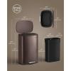 imageSONGMICS 20Gallon 75 L Trash Can Stainless Steel Kitchen Garbage Can Recycling or Waste Bin Soft Close StepOn Pedal Removable Inner Bucket Brown ULTB075MZ01Brown
