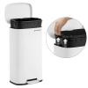 imageSONGMICS 20Gallon 75 L Trash Can Stainless Steel Kitchen Garbage Can Recycling or Waste Bin Soft Close StepOn Pedal Removable Inner Bucket Brown ULTB075MZ01White