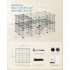 imageSONGMICS 36 Panels Pet Playpen Small Animal Playpen Rabbit Guinea Pig Cage Zip Ties Included Metal Wire ApartmentStyle TwoStory Pet Premium Villa for Bunnies PuppiesIndoor Use Black ULPI002B01Black