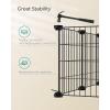 imageSONGMICS 36 Panels Pet Playpen Small Animal Playpen Rabbit Guinea Pig Cage Zip Ties Included Metal Wire ApartmentStyle TwoStory Pet Premium Villa for Bunnies PuppiesIndoor Use Black ULPI002B01Black