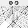 imageSONGMICS 36 Panels Pet Playpen Small Animal Playpen Rabbit Guinea Pig Cage Zip Ties Included Metal Wire ApartmentStyle TwoStory Pet Premium Villa for Bunnies PuppiesIndoor Use Black ULPI002B01Black