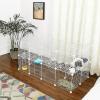imageSONGMICS 36 Panels Pet Playpen Small Animal Playpen Rabbit Guinea Pig Cage Zip Ties Included Metal Wire ApartmentStyle TwoStory Pet Premium Villa for Bunnies PuppiesIndoor Use Black ULPI002B01White