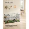 imageSONGMICS 36 Panels Pet Playpen Small Animal Playpen Rabbit Guinea Pig Cage Zip Ties Included Metal Wire ApartmentStyle TwoStory Pet Premium Villa for Bunnies PuppiesIndoor Use Black ULPI002B01Black