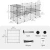 imageSONGMICS 36 Panels Pet Playpen Small Animal Playpen Rabbit Guinea Pig Cage Zip Ties Included Metal Wire ApartmentStyle TwoStory Pet Premium Villa for Bunnies PuppiesIndoor Use Black ULPI002B01Black