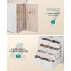 imageSONGMICS 6Layer Jewelry Box Organizer with 5 Drawers Jewelry Storage Case with Lock and Mirror Large Storage Capacity Gift for Loved Ones for Necklaces Watches Jelly Pink UJBC152SA02SCream White