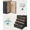 imageSONGMICS 6Layer Jewelry Box Organizer with 5 Drawers Jewelry Storage Case with Lock and Mirror Large Storage Capacity Gift for Loved Ones for Necklaces Watches Jelly Pink UJBC152SA02SInk Black