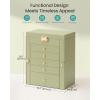 imageSONGMICS 6Layer Jewelry Box Organizer with 5 Drawers Jewelry Storage Case with Lock and Mirror Large Storage Capacity Gift for Loved Ones for Necklaces Watches Jelly Pink UJBC152SA02SSage Green