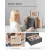 imageSONGMICS 6Layer Jewelry Box Organizer with 5 Drawers Jewelry Storage Case with Lock and Mirror Large Storage Capacity Gift for Loved Ones for Necklaces Watches Jelly Pink UJBC152SA02SGray