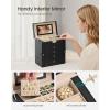 imageSONGMICS 6Layer Jewelry Box Organizer with 5 Drawers Jewelry Storage Case with Lock and Mirror Large Storage Capacity Gift for Loved Ones for Necklaces Watches Jelly Pink UJBC152SA02SInk Black