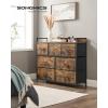 imageSONGMICS BELLAH Collection  TV Stand for TVs Up to 55 Inches Dresser for Bedroom Living Room Chest of Drawers Steel 6 Drawers and 2 Shelves Modern Ink Black ULGS032B101SRustic Brown  Black