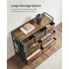 imageSONGMICS BELLAH Collection  TV Stand for TVs Up to 55 Inches Dresser for Bedroom Living Room Chest of Drawers Steel 6 Drawers and 2 Shelves Modern Ink Black ULGS032B101SRustic Brown  Black