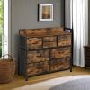 imageSONGMICS BELLAH Collection  TV Stand for TVs Up to 55 Inches Dresser for Bedroom Living Room Chest of Drawers Steel 6 Drawers and 2 Shelves Modern Ink Black ULGS032B101SRustic Brown  Black
