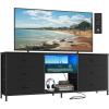 imageSONGMICS BELLAH Collection  TV Stand for TVs Up to 55 Inches Dresser for Bedroom Living Room Chest of Drawers Steel 6 Drawers and 2 Shelves Modern Ink Black ULGS032B101SInk Black