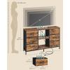 imageSONGMICS BELLAH Collection  TV Stand for TVs Up to 55 Inches Dresser for Bedroom Living Room Chest of Drawers Steel 6 Drawers and 2 Shelves Modern Ink Black ULGS032B101SRustic Brown
