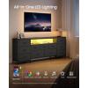 imageSONGMICS BELLAH Collection  TV Stand for TVs Up to 55 Inches Dresser for Bedroom Living Room Chest of Drawers Steel 6 Drawers and 2 Shelves Modern Ink Black ULGS032B101SInk Black
