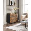 imageSONGMICS BELLAH Collection  TV Stand for TVs Up to 55 Inches Dresser for Bedroom Living Room Chest of Drawers Steel 6 Drawers and 2 Shelves Modern Ink Black ULGS032B101SRustic Brown  Black