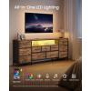 imageSONGMICS BELLAH Collection  TV Stand for TVs Up to 55 Inches Dresser for Bedroom Living Room Chest of Drawers Steel 6 Drawers and 2 Shelves Modern Ink Black ULGS032B101SRustic Brown