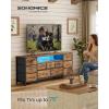 imageSONGMICS BELLAH Collection  TV Stand for TVs Up to 55 Inches Dresser for Bedroom Living Room Chest of Drawers Steel 6 Drawers and 2 Shelves Modern Ink Black ULGS032B101SRustic Brown