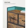 imageSONGMICS BELLAH Collection  TV Stand for TVs Up to 55 Inches Dresser for Bedroom Living Room Chest of Drawers Steel 6 Drawers and 2 Shelves Modern Ink Black ULGS032B101SRustic Brown  Black