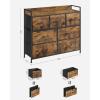 imageSONGMICS BELLAH Collection  TV Stand for TVs Up to 55 Inches Dresser for Bedroom Living Room Chest of Drawers Steel 6 Drawers and 2 Shelves Modern Ink Black ULGS032B101SRustic Brown  Black