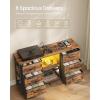 imageSONGMICS BELLAH Collection  TV Stand for TVs Up to 55 Inches Dresser for Bedroom Living Room Chest of Drawers Steel 6 Drawers and 2 Shelves Modern Ink Black ULGS032B101SRustic Brown