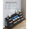 imageSONGMICS BELLAH Collection  TV Stand for TVs Up to 55 Inches Dresser for Bedroom Living Room Chest of Drawers Steel 6 Drawers and 2 Shelves Modern Ink Black ULGS032B101SInk Black