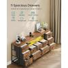 imageSONGMICS BELLAH Collection  TV Stand for TVs Up to 55 Inches Dresser for Bedroom Living Room Chest of Drawers Steel 6 Drawers and 2 Shelves Modern Ink Black ULGS032B101SRustic Brown