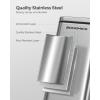 imageSONGMICS Bathroom Trash Can and Toilet Brush Set 13 Gallon Small Trash Bin with Lid Slim for Small Spaces Stainless Steel Garbage Can Soft Close Silver ULTB560E0501Silver