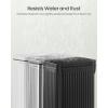 imageSONGMICS Bathroom Trash Can and Toilet Brush Set 13 Gallon Small Trash Bin with Lid Slim for Small Spaces Stainless Steel Garbage Can Soft Close Silver ULTB560E0501White