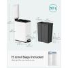 imageSONGMICS Bathroom Trash Can and Toilet Brush Set 13 Gallon Small Trash Bin with Lid Slim for Small Spaces Stainless Steel Garbage Can Soft Close Silver ULTB560E0501White