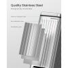 imageSONGMICS Bathroom Trash Can and Toilet Brush Set 13 Gallon Small Trash Bin with Lid Slim for Small Spaces Stainless Steel Garbage Can Soft Close Silver ULTB560E0501Silver