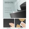 imageSONGMICS Bathroom Trash Can and Toilet Brush Set 13 Gallon Small Trash Bin with Lid Slim for Small Spaces Stainless Steel Garbage Can Soft Close Silver ULTB560E0501Black